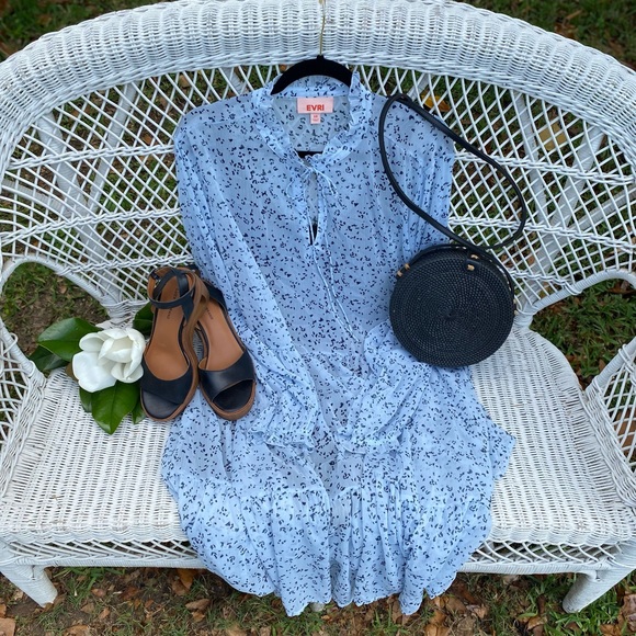 EVRI blue Sheer Dress - Picture 3 of 7